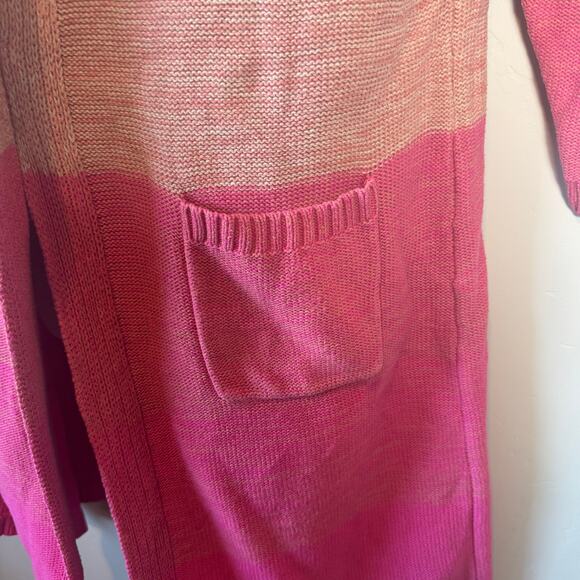 Torrid Womens Sz 3X Open Cardigan Duster Pink Ombre Cotton Slouchy Casual Boho - Picture 5 of 12